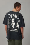 Oversized Music Merch T Shirt, LCN BRA WASHED SLATE/TUPAC LOFI - alternate image 1