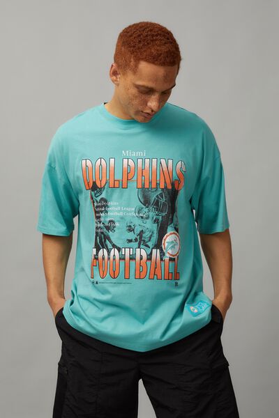 Oversized Nfl T Shirt, LCN NFL WASHED TEAL/DOLPHINS PHOTOGRAPHC