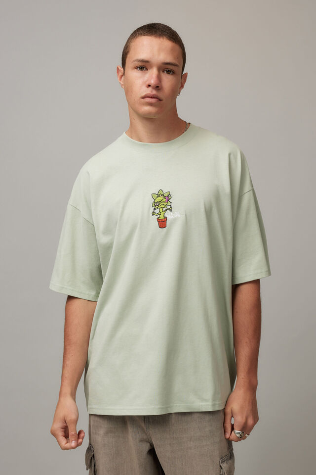 Half Half Oversized T Shirt, HH SEAFOAM/HALF HALF PLANT