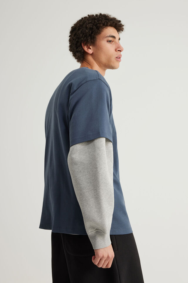 Half Half Heavyweight Core Fit Tshirt, HH ORION BLUE/SCRIBBLE