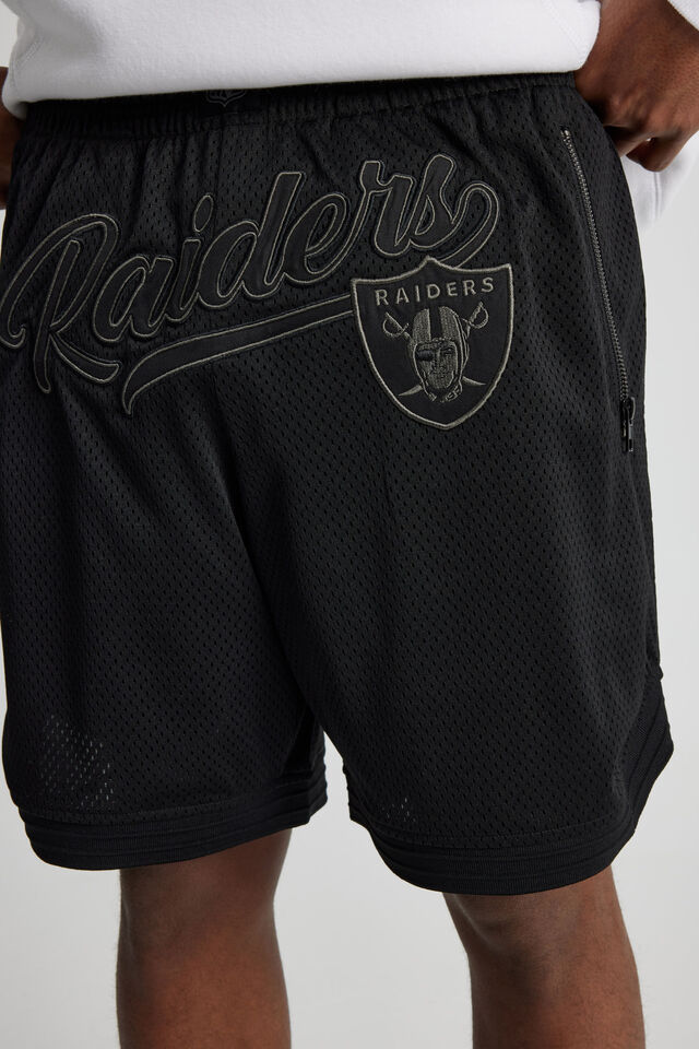 Nfl Basketball Short, LCN NFL BLACK/RAIDERS SCRIPT STEALTH