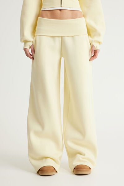 Wide Waistband Trackpant, LEMON BUTTER