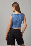 Olivia Mesh Asymmetric Hem Top, BLUE LEOPARD - alternate image 3