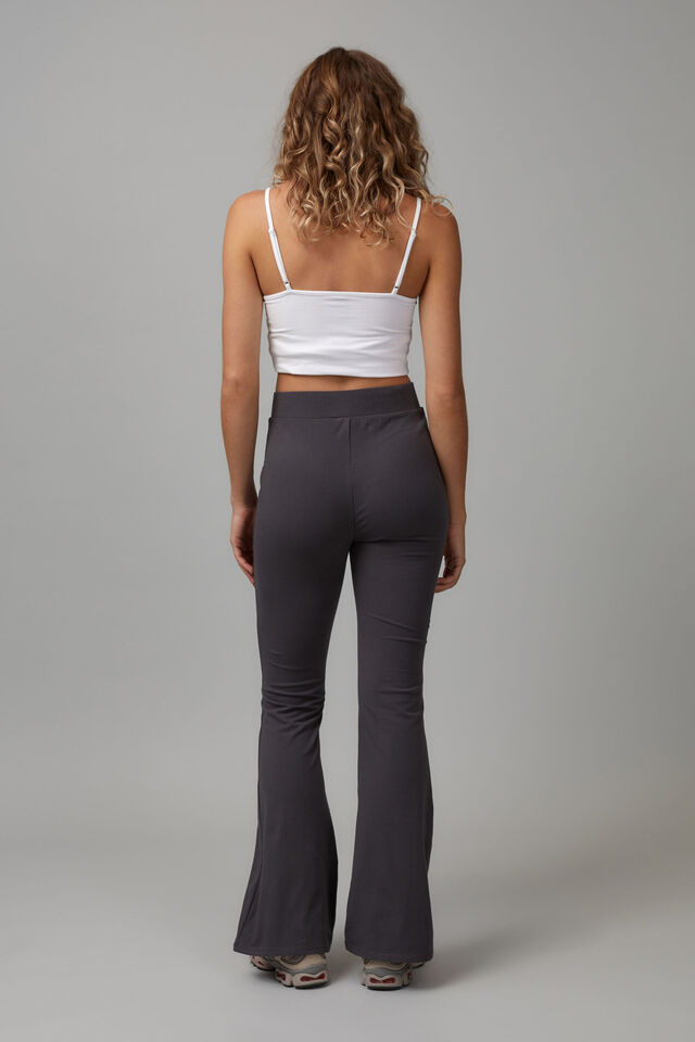 High Waisted Flare Pull On Pant, STEELE