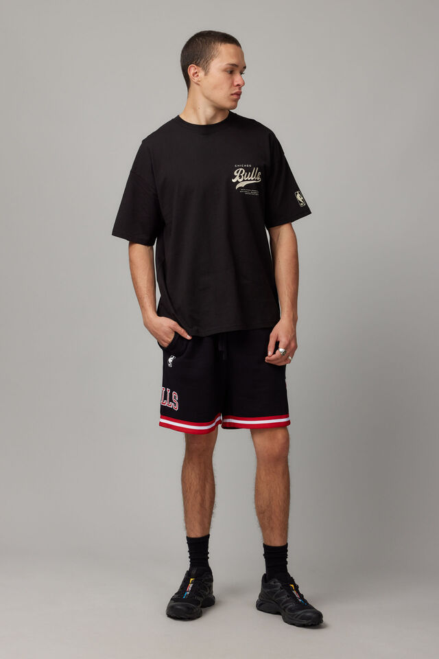 Oversized Nba T Shirt, LCN NBA BLACK/BULLS SUPER CREST