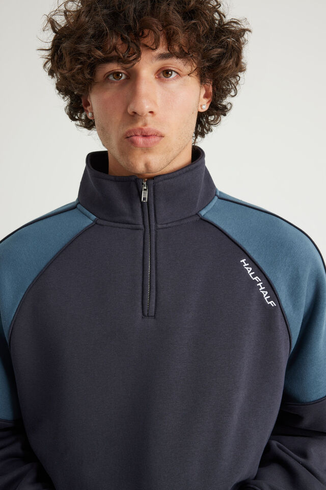 Half Half Quarter Zip, HH NAVY BLAZER/SPORT