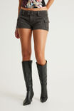 Rebel Girl Low Rise  Booty Short, FESTIVAL READY OLIVE - example image 1