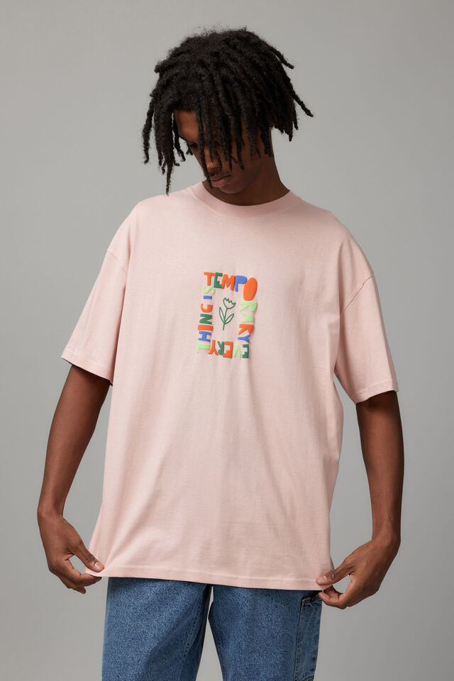 Oversized Open Gallery T Shirt, DUSTY PINK/TEMPORARY