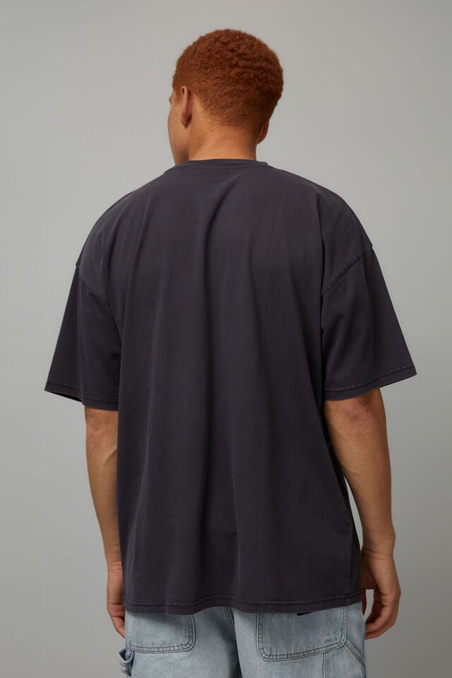 Oversized Music Merch T Shirt, LCN MT WASHED BLACK/BIGGIE SMALLS HYPNOTIZE