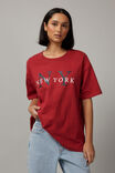 Baggy Graphic Tee, VINTAGE RED / NEW YORK - alternate image 2