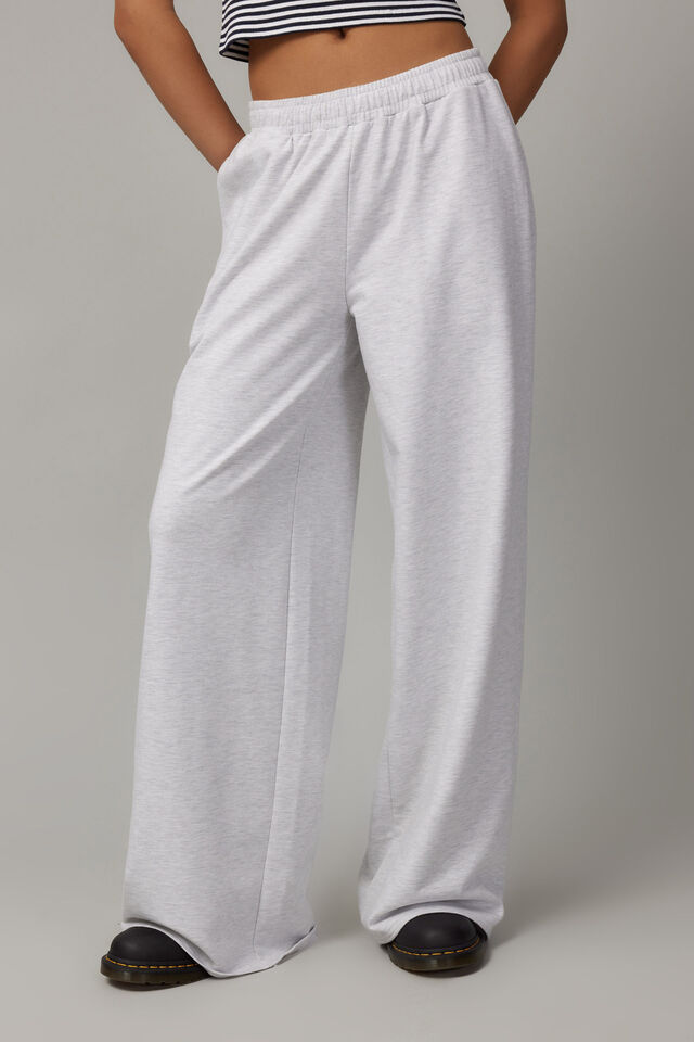 Relaxed Wide Leg Trackpant, SILVER MARLE