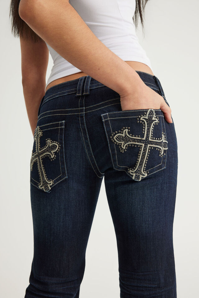 Twin Peak Bootcut Jean, AFTERPARTY INDIGO/PKT EMB