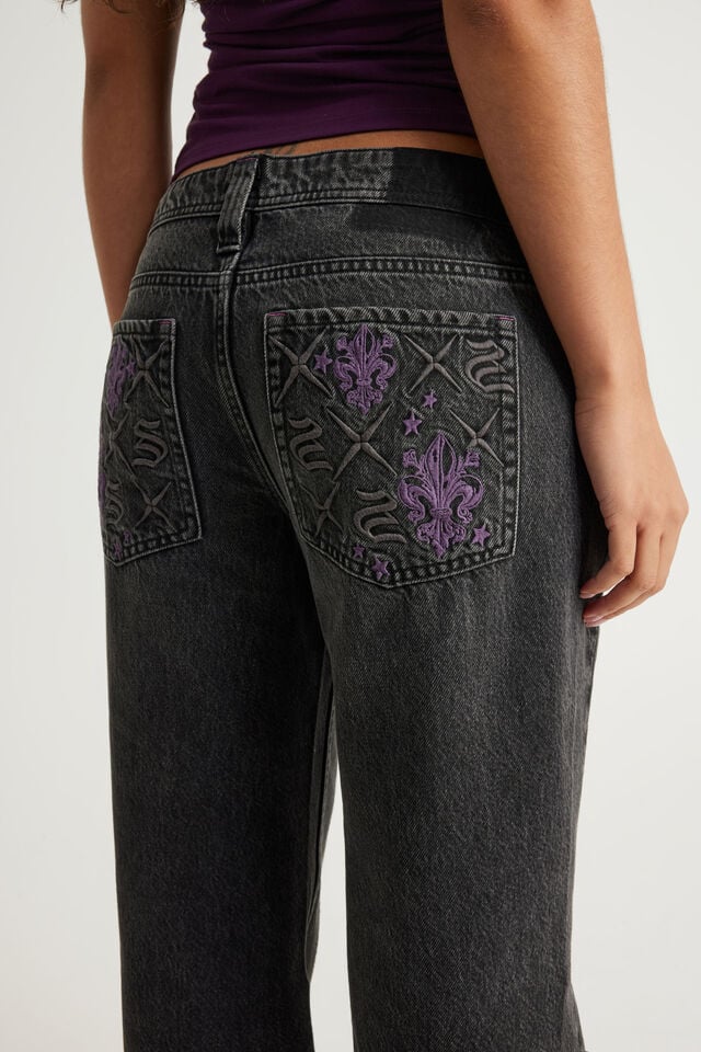 Luca Low Rise Bootleg Jean, STORM BLACK