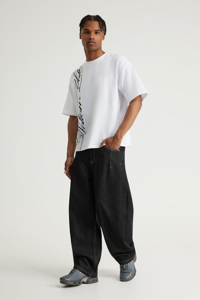 Authentics Semi-Barrel Jean, CRISP BLACK/WHITE STITCH