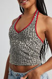 Holly Halter Top, COOL LEOPARD/RED - alternate image 4