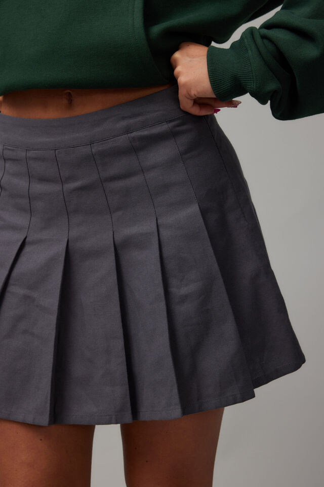 Pleated Skirt, CHARCOAL