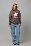 Original Crew Neck Sweater, PLUM TRUFFLE/STAR - alternate image 2