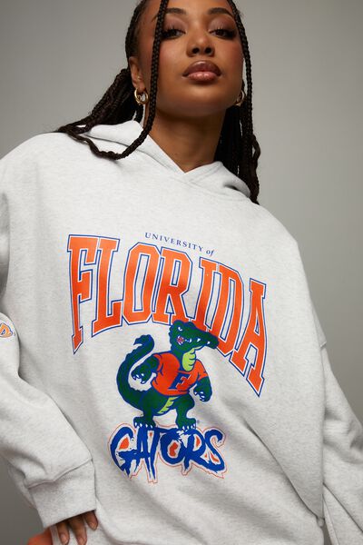 Lcn College Slouchy Hoodie, LCN FLO SILVER MARLE/FLORIDA PATCH