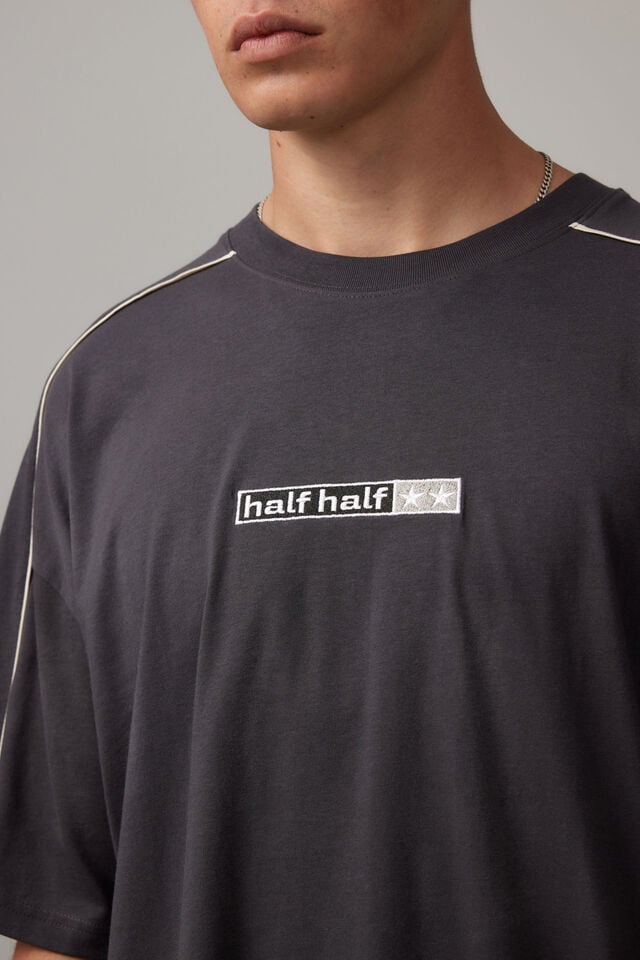 Half Half Oversized T Shirt, HH SLATE/HALF HALF STARS