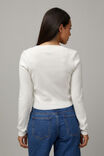 Olivia Knit V Neck Sweater, WHITE/LA - alternate image 3