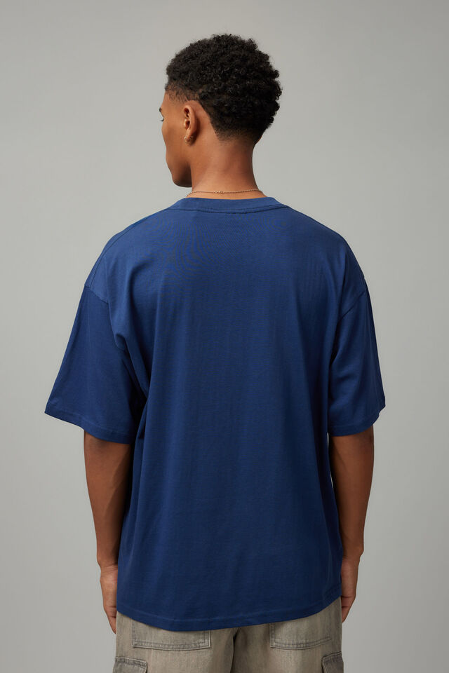 Half Half Box Fit Graphic T Shirt, ACADEMY BLUE/JAZZ CLUB