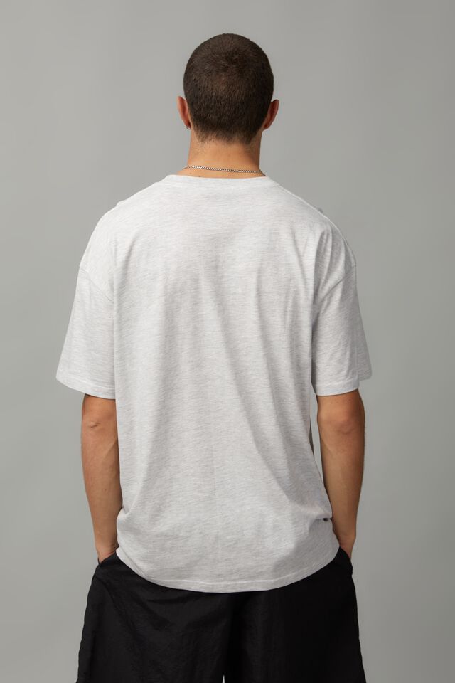 Basic Oversized Pocket T Shirt, SILVER MARLE