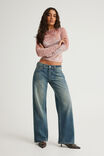 Fitted Long Sleeve Top, PINK MUSK MESH - example image 2