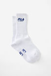 Unisex Rib Sock - Lcn, LCN FILA SPORT LOGO EMB WHITE - alternate image 1