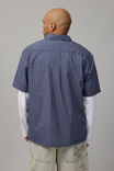 Short Sleeve Shirt, NAVY BLUE MICRO CHECK - alternate image 4