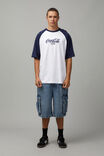 Oversized Pop Culture Raglan T Shirt, LCN COK WHITE NAVY/COCA COLA CLASSIC - alternate image 2