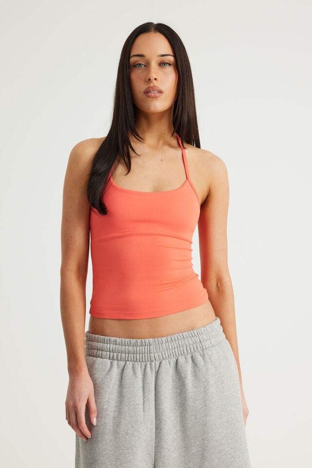 Snatched Halter Top, CORAL