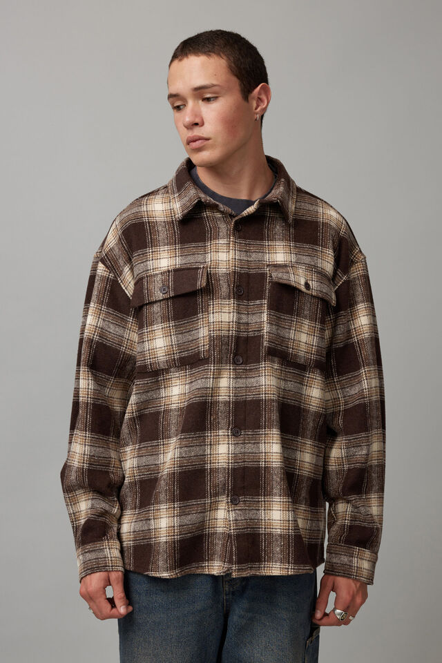 Street Flannel Shirt, CHOC BROWN CHECK
