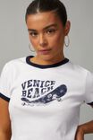 Cropped Fitted Graphic Tee, VENICE BEACH / WHITE NAVY - alternate image 2