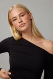 Gemma Asymmetric Long Sleeve, BLACK - alternate image 2