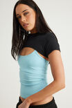 Snatched Bolero Tee, BLACK - example image 4