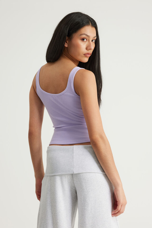 Authentics Scoop Rib Tank, CRISP LILAC