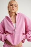 Authentics Oversized Zip Thru Hoodie, WASHED POP PINK - example image 4