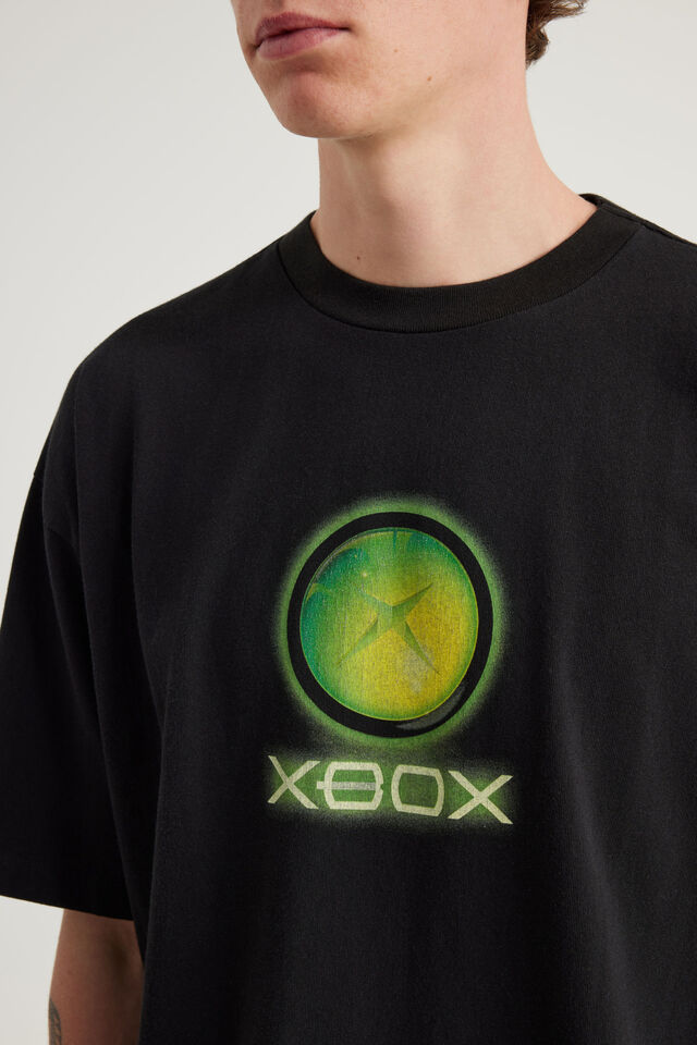 Ntn X Xbox Box Fit Tshirt, LCN XBOX WASHED BLACK/XBOX GLOW