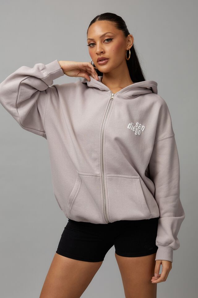 Cotton on Women's Classic Washed Zip-Through Hoodie