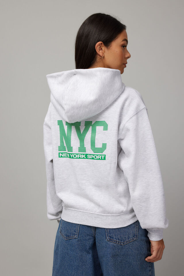 Graphic Hoodie, SILVER MARLE/NY SPORT