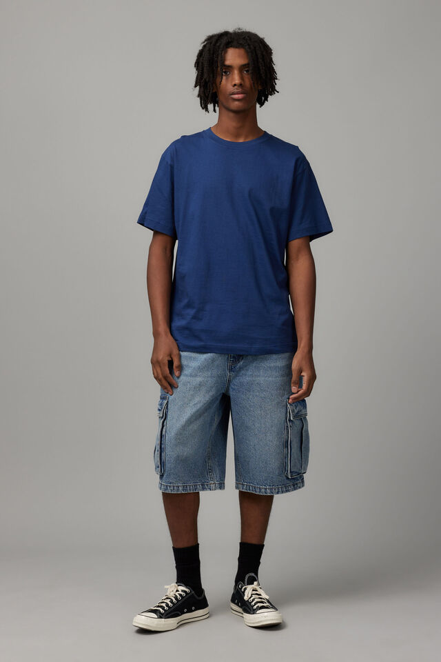 Relaxed Fit Basic T Shirt, ACADEMY BLUE