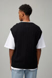 Cable Knit Vest, BLACK - alternate image 3