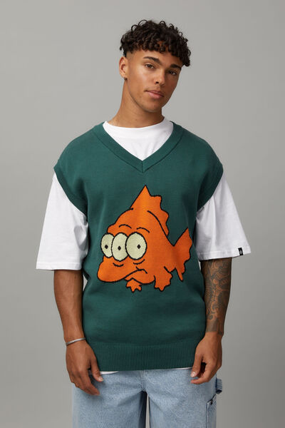 The Simpsons Knit Vest, LCN SIM EVERGREEN/BLINKY