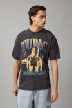 Oversized Music Merch T Shirt, LCN BRA WASHED BLACK/TUPAC SHAKUR PRAY - alternate image 1