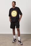 Oversized Smiley T Shirt, LCN SMI BLACK/SMILEY GRAFITTI