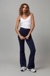 High Waisted Flare Pull On Pant, NAVY - alternate image 1