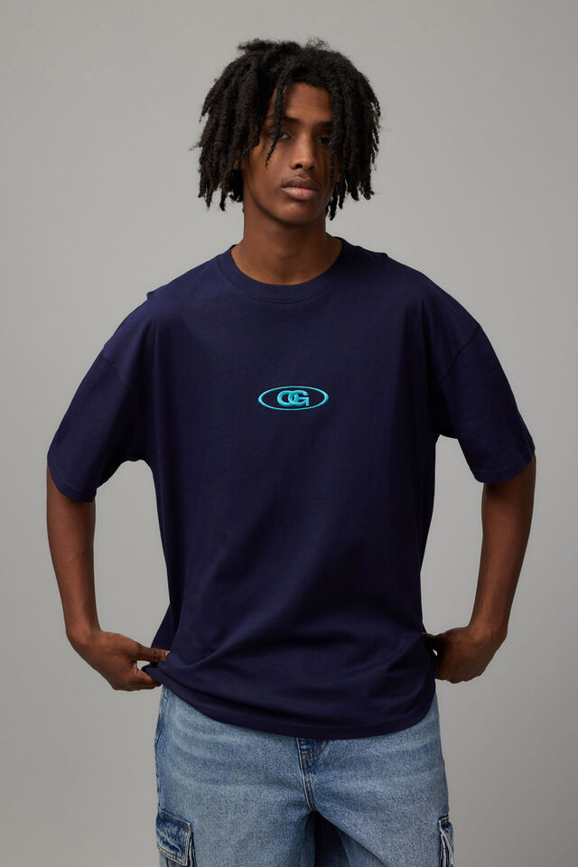 Oversized Open Gallery T Shirt, EVENING BLUE/PARADISO