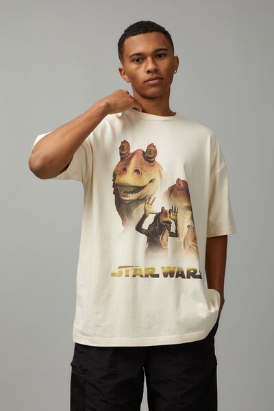Oversized Star Wars T Shirt, LCN LUC OFF WHITE/JAJA HOMAGE