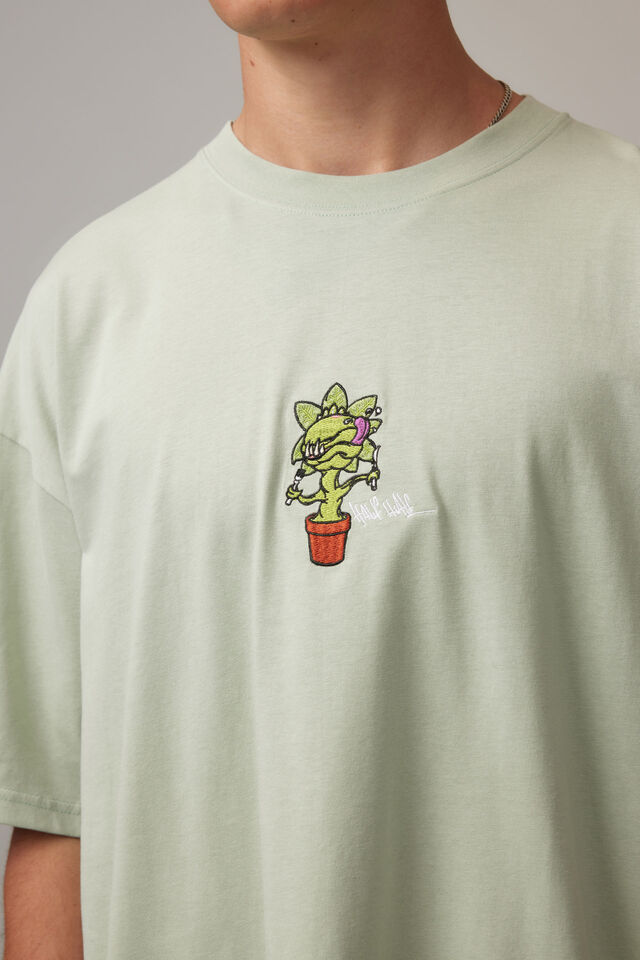 Half Half Oversized T Shirt, HH SEAFOAM/HALF HALF PLANT