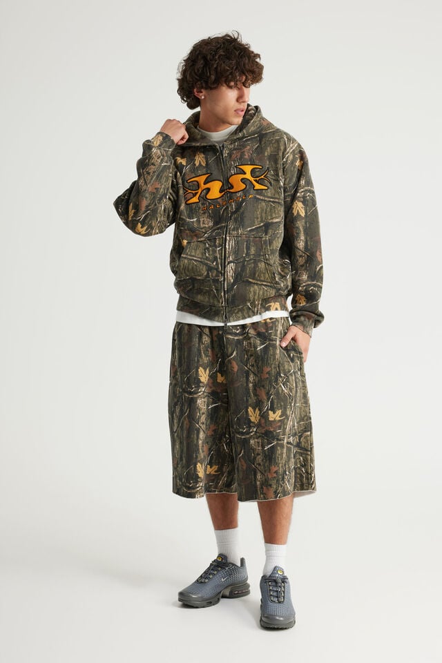 Half Half Zip Thru Hoodie, HH FORREST CAMO/GLOOP